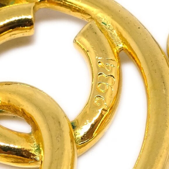 Chanel Hoop Dangle Earrings Gold Clip-On 2934 144166 - Picture 4 of 4